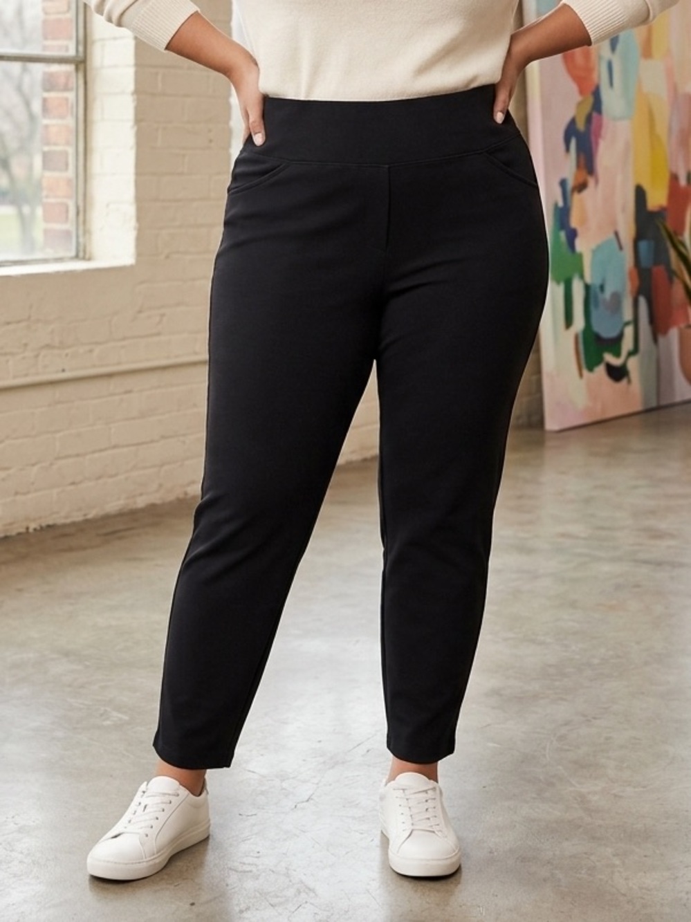 Take 50% OFF-Studio by Torrid Black Women's Pull-On Pants, Size-3R (XXX)